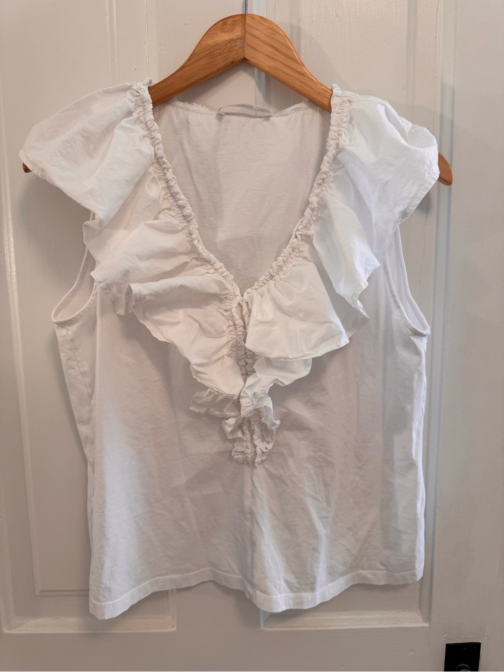 Mango // Ruffle Front Top